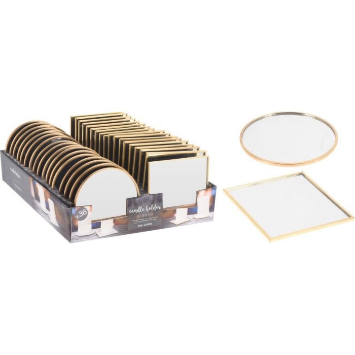 PIATTO SPECCHIO 10CM ORO 2ASS